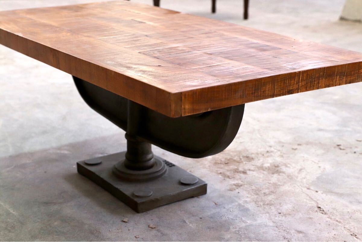 GMHK482B○インダストリアル 工業系 センターテーブル リビングテーブル アイアン 古木 コーヒーテーブル カフェ 店舗什器 アンティーク