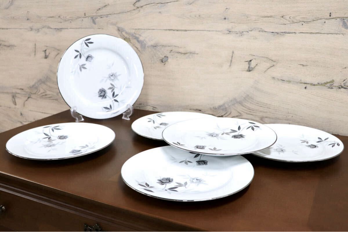 GMGS250○Noritake / ノリタケ オールド プレート 洋食器 花柄 食器 モダン 中皿 6枚セット