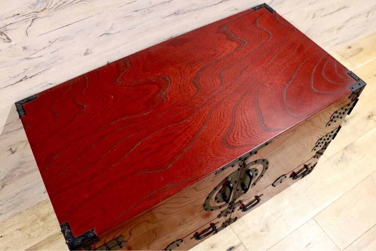 GMIS36B○青木産業 和箪笥 くれない 箪笥 チェスト 整理タンス 和家具 収納家具 欅 民芸家具 古民家 和室 座敷 和モダン レトロ