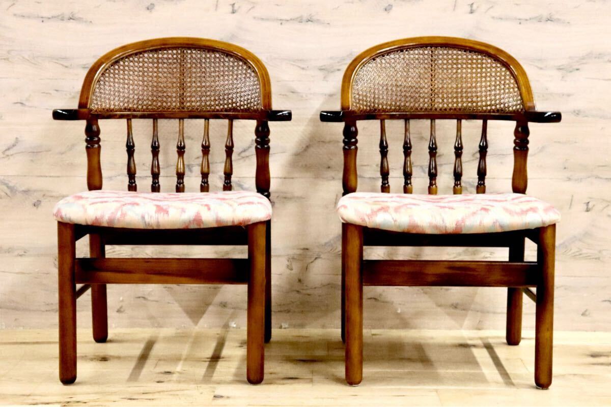 GMIH26B○karimoku / カリモク ダイニングチェア 2脚セット 椅子 ファブリック ヴィンテージ レトロ オールドカリモク