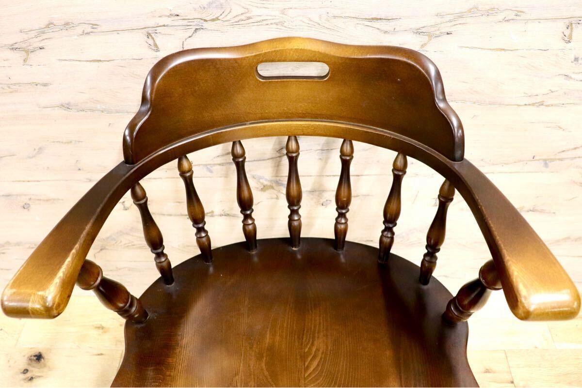 GMIK227A○飛騨産業 / HIDA キツツキ 穂高 アームチェア ダイニングチェア キャプテンチェア ブナ材 椅子 ヴィンテージ 無垢 国産家具