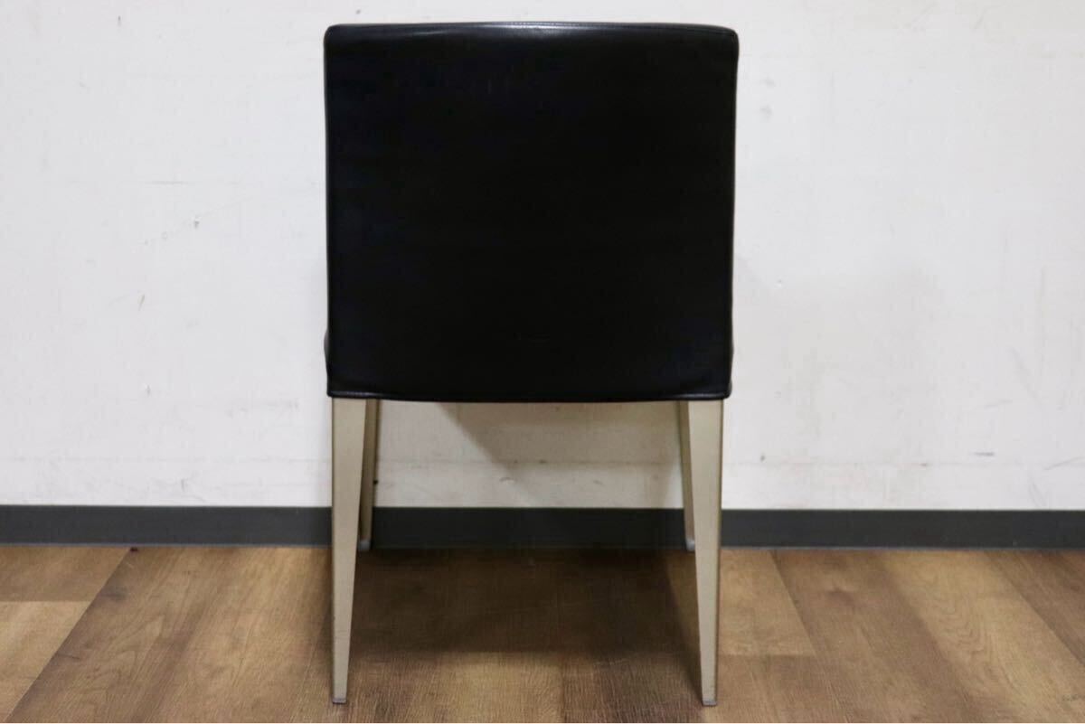 GMIK252A○B&B ITALIA MAXALTO EUNICE ダイニングチェア 椅子 レザー ブラック アントニオ・チッテリオ イタリアモダン 定価28.5万〜