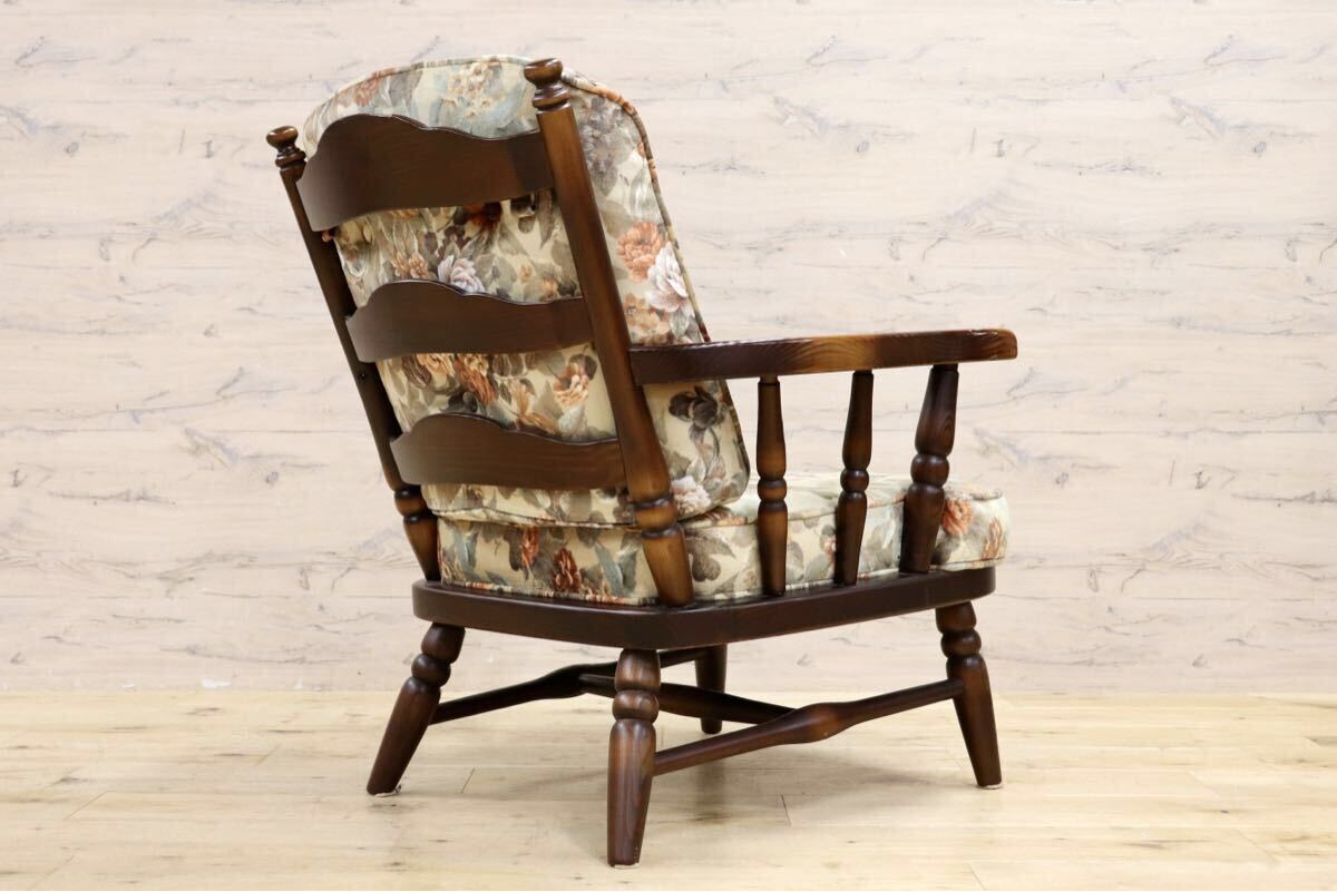 GMIS414C○飛騨産業 / HIDA キツツキ フロンティア アームチェア 椅子 1人掛けソファ ラウンジチェア 廃番 オールド カントリー 稀少