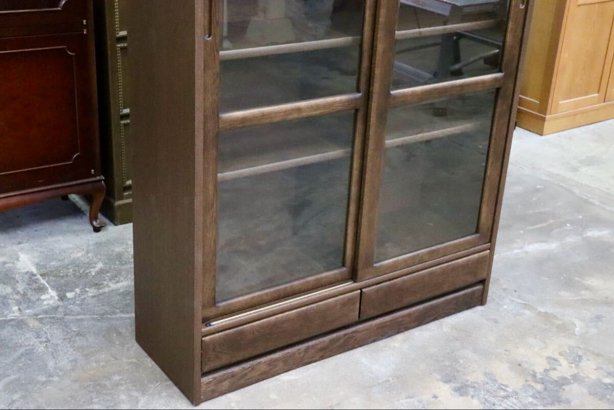 GMIK657○浜本工芸 / HAMAMOTO No.3600 書棚 本棚 ブックシェルフ 飾り棚 収納棚 キャビネット 楢材 無垢 モダン 定価約16万 美品