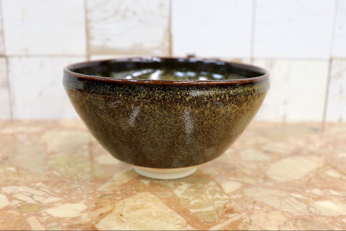 GMJK371I〇鈴木健司 京焼 清水焼 天目茶碗 天目釉 共箱 栞付 未使用