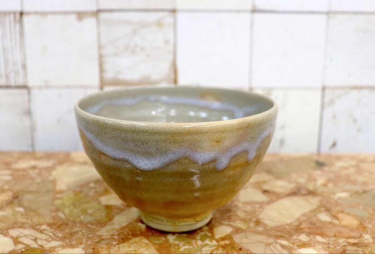 萩焼 泉流山 吉賀大眉作 萩茶碗 GMJK371AV〇萩焼 泉流山窯造 吉賀大眉 茶碗 抹茶碗 茶道具