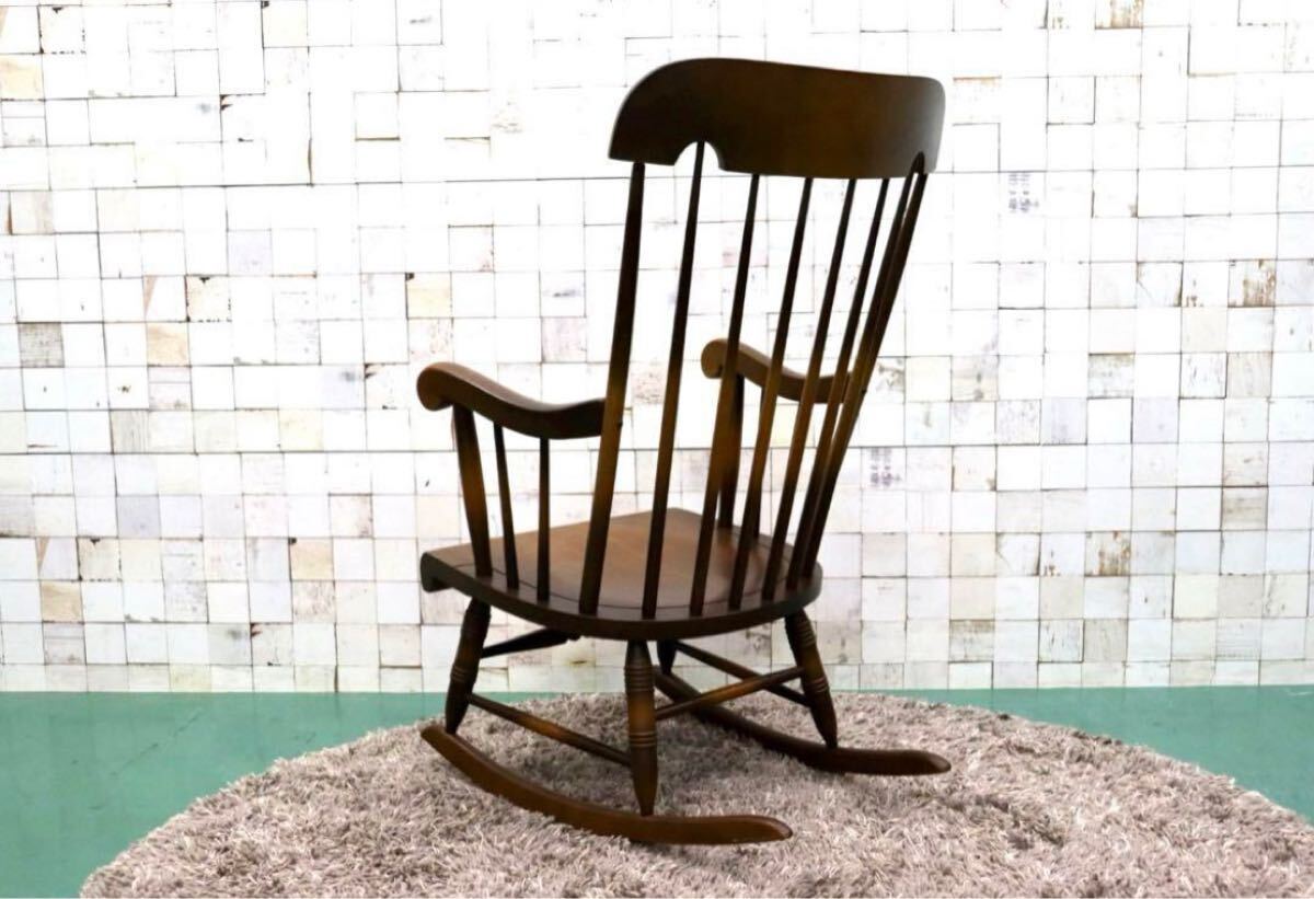 GMFT447○飛騨産業 / HIDA キツツキ 穂高 ロッキングチェア 揺り椅子 楢材 アンティーク レトロ チェア 古民家 ノスタルジック 展示品