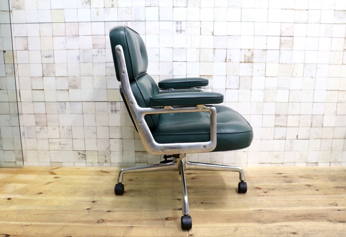 GMJO87N○Herman Miller / ハーマンミラー イームズ エグゼクティブチェア タイムライフチェア 本革 グリーン チャールズ&レイ 定価約95万