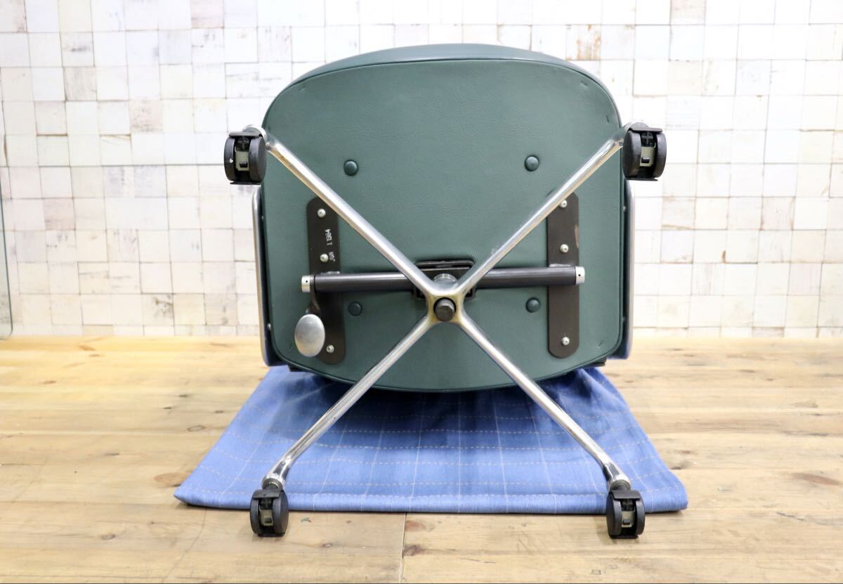 GMJO87N○Herman Miller / ハーマンミラー イームズ エグゼクティブチェア タイムライフチェア 本革 グリーン チャールズ&レイ 定価約95万