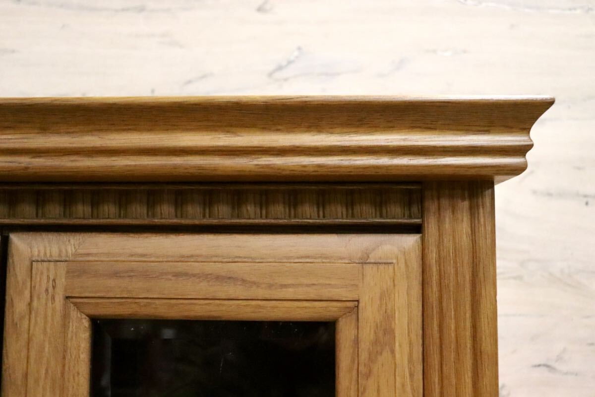 GMIS344○大雪木工 エバンシー サイドボード キャビネット リビングボード 飾り棚 収納家具 楢材 旭川家具