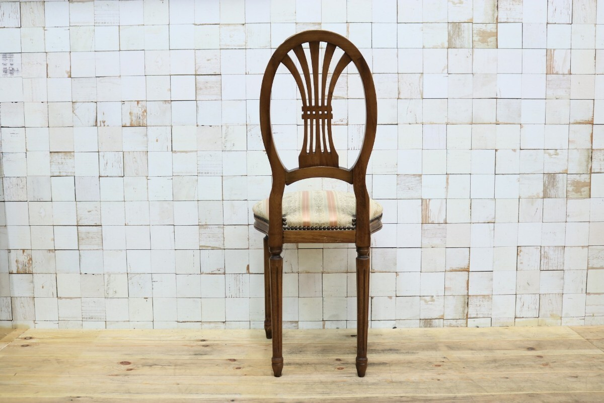 GMIK504B○イタリア アンティーク サイドチェアドレッサーチェア 椅子 鋲打ち ヴィンテージ 希少