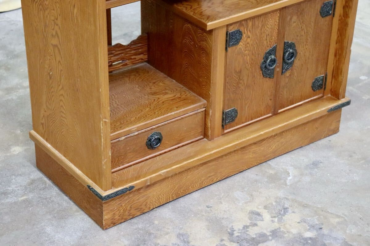 GMIK809○世界遺産屋久杉 茶棚 茶箪笥 飾り棚 サイドボード リビングボード 和室 座敷 古民家 和モダン