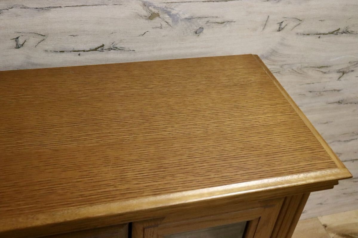 GMIS344○大雪木工 エバンシー サイドボード キャビネット リビングボード 飾り棚 収納家具 楢材 旭川家具