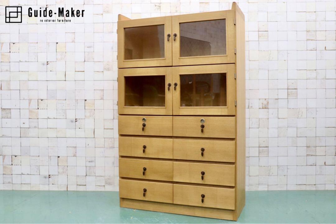 GMGT37○北欧スタイル キャビネット チェスト 飾り棚 整理タンス リビングボード 収納家具 タモ材 シンプル ナチュラル モダン