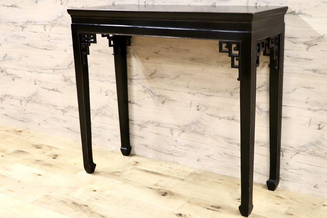 GMHK877○中国美術 アンティーク コンソール テーブル 花台 飾り台 オリエンタル 木製 民芸