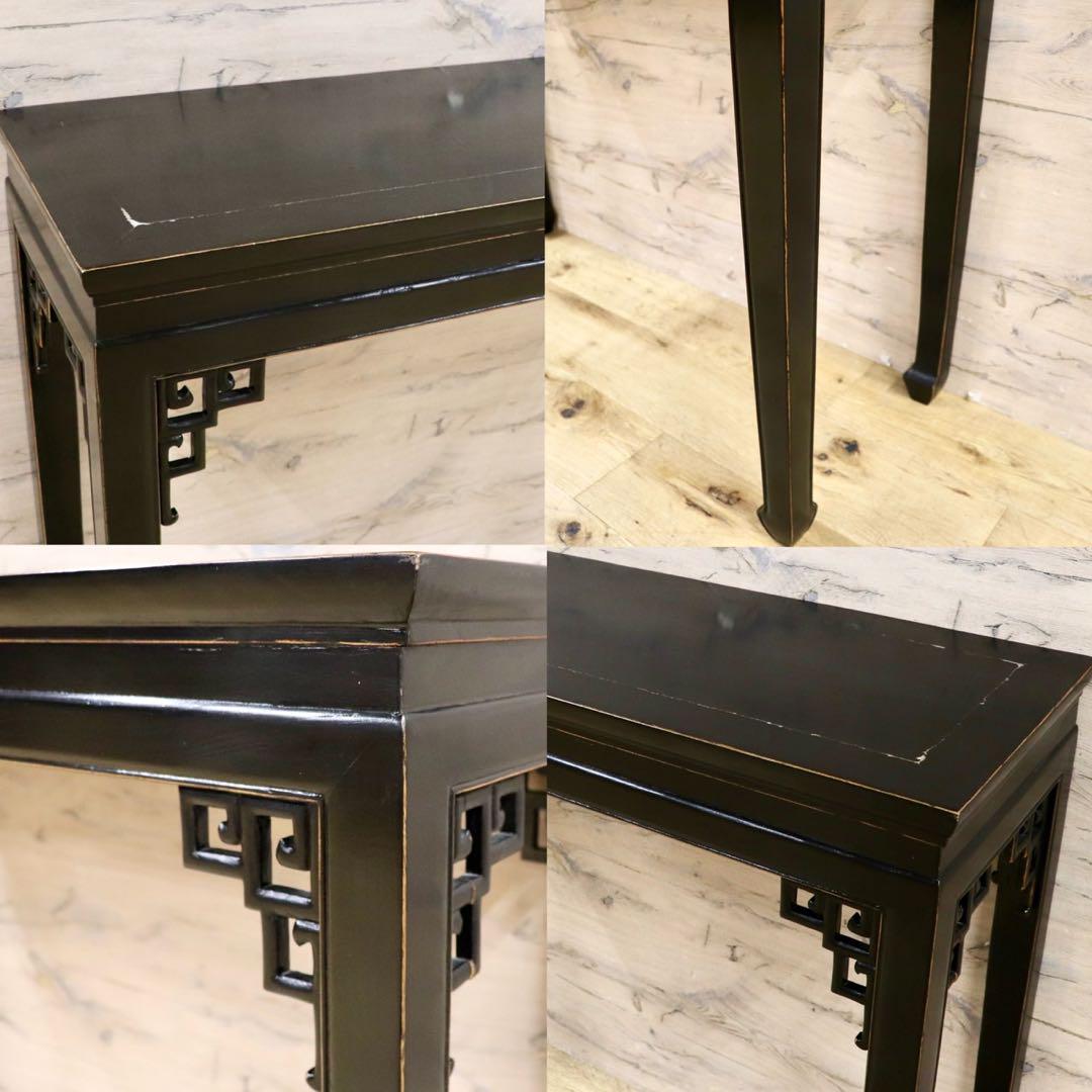 GMHK877○中国美術 アンティーク コンソール テーブル 花台 飾り台 オリエンタル 木製 民芸