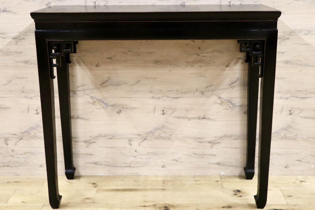 GMHK877○中国美術 アンティーク コンソール テーブル 花台 飾り台 オリエンタル 木製 民芸