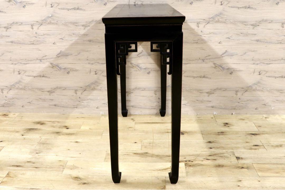 GMHK877○中国美術 アンティーク コンソール テーブル 花台 飾り台 オリエンタル 木製 民芸