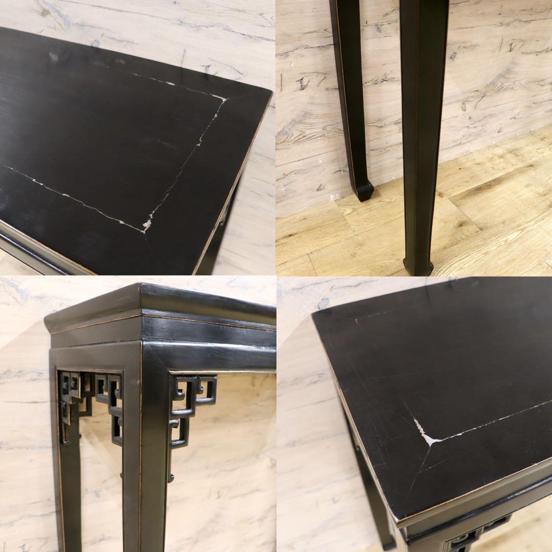 GMHK877○中国美術 アンティーク コンソール テーブル 花台 飾り台 オリエンタル 木製 民芸