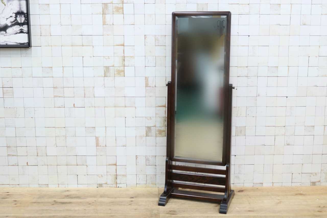 GMIS540○北海道民芸家具 姿見 全身鏡 スタンドミラー ウォールミラー 鏡 和モダン 和家具 樺材 飛騨 伝統工芸 定価約10万