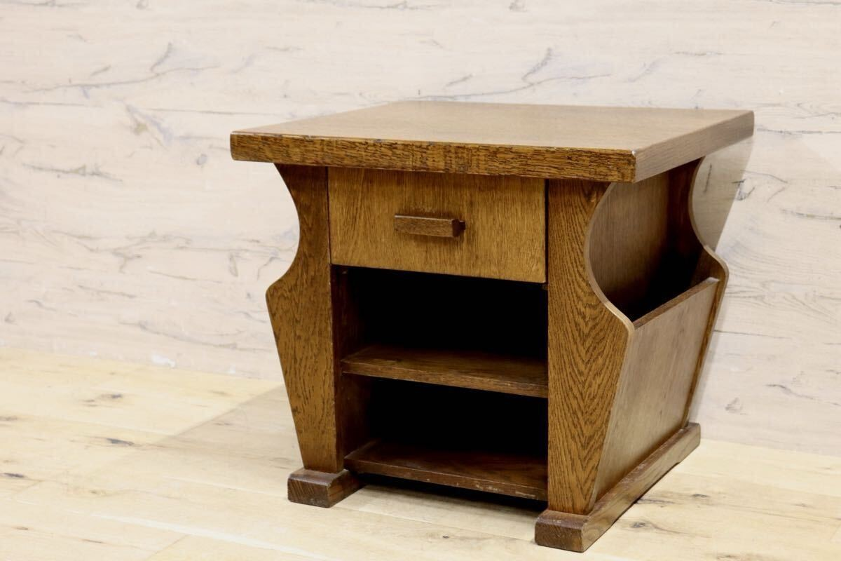 GMIS302○オーク材 サイドテーブル ベッドサイドテーブル エンドテーブル 花台 飾り台 オールドカントリー クラシック ダッチカントリー