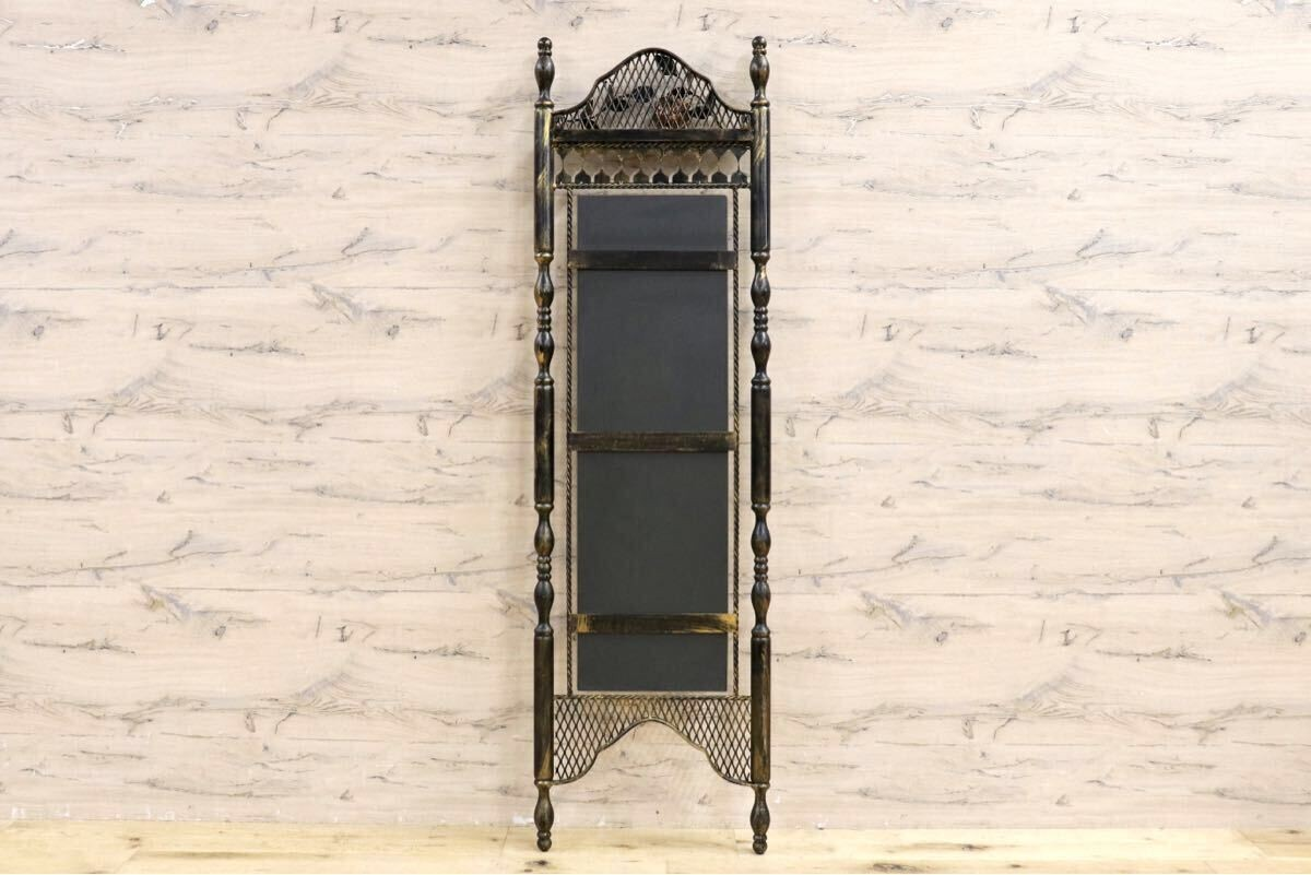 GMIK570B○アンティーク調 アイアン ウォールミラー 鏡 壁掛けミラー 姿見 壁掛け鏡 クラシック ゴシック 薔薇 インテリア