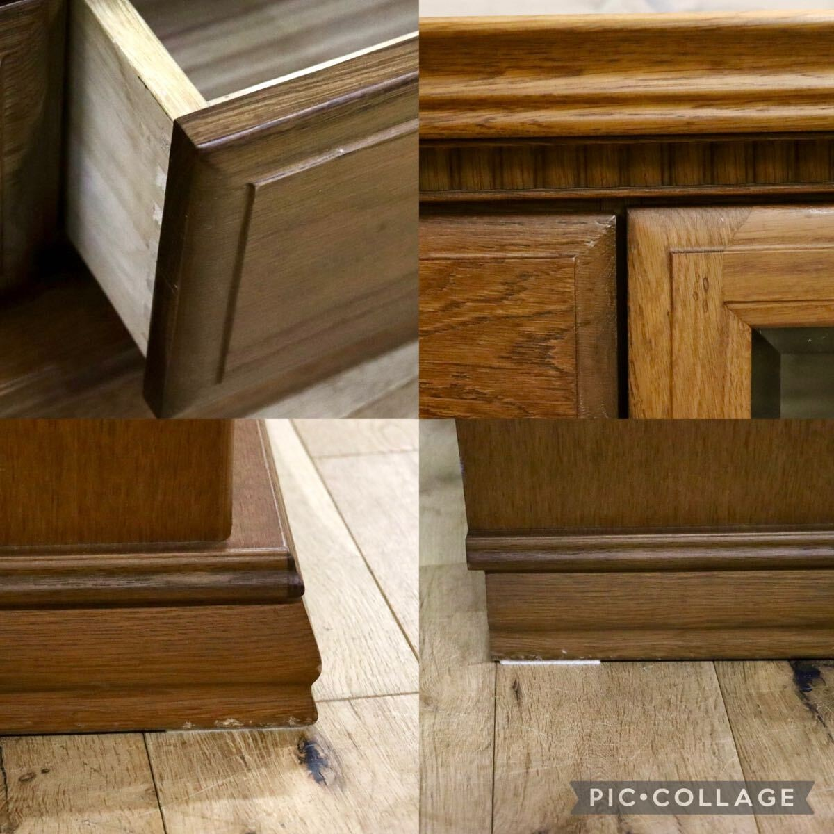 GMIS344○大雪木工 エバンシー サイドボード キャビネット リビングボード 飾り棚 収納家具 楢材 旭川家具