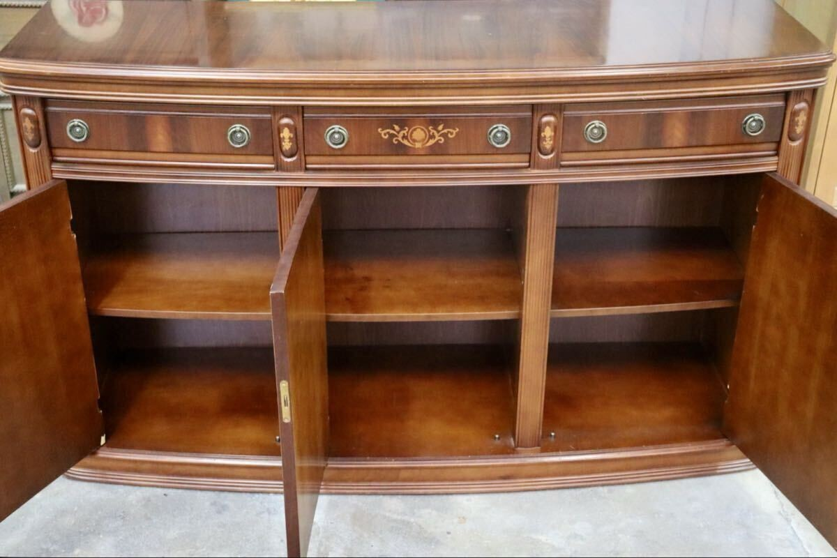 GMIH395○KOHER QC / コヘール サイドボード リビングボード キャビネット マホガニー 象嵌細工 スペイン 最高級 クラシック 飾り棚