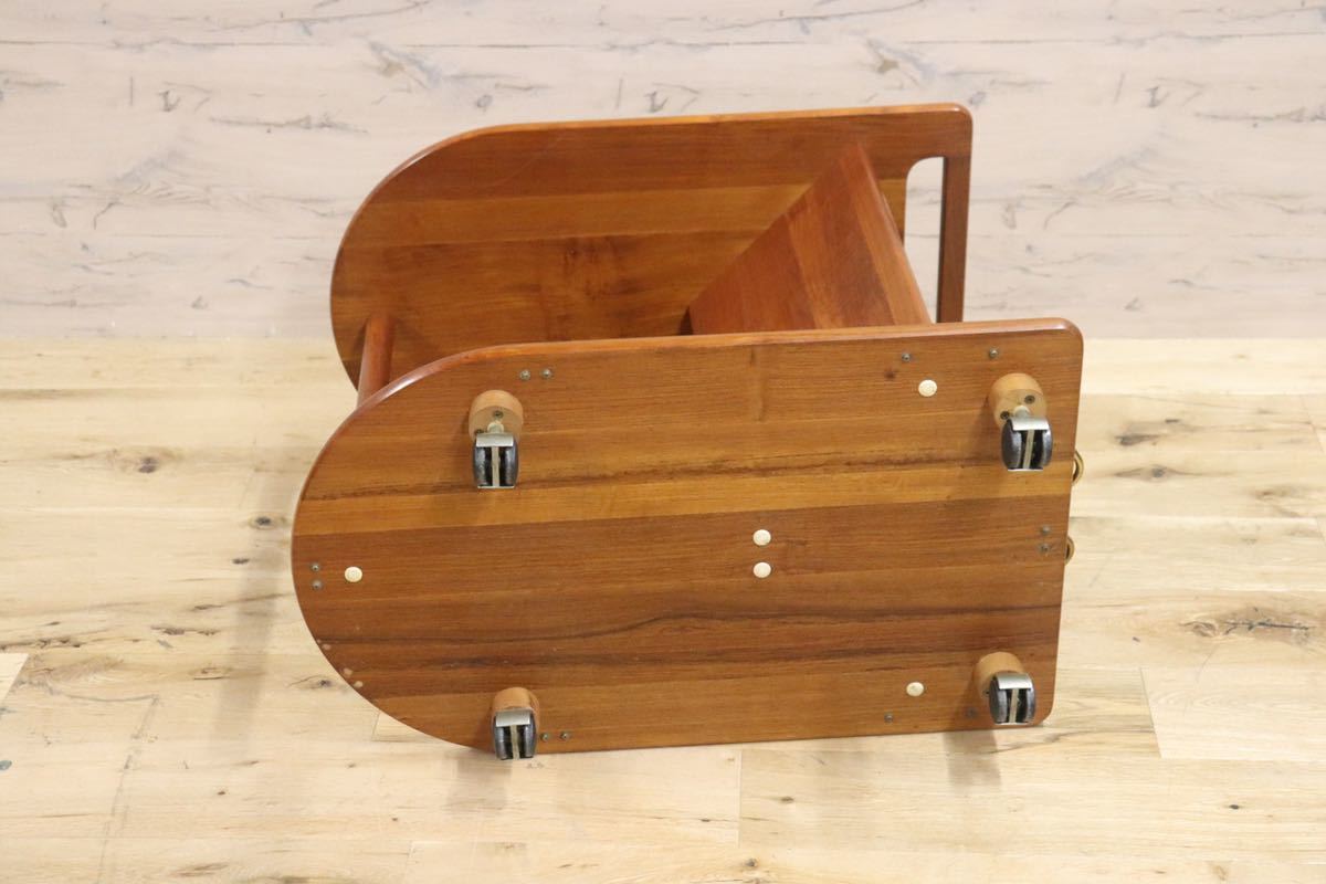 GMFN326○北欧ヴィンテージ サービスワゴン 配膳ワゴン コーヒーテーブル ラック サイドテーブル チーク材 北欧スタイル