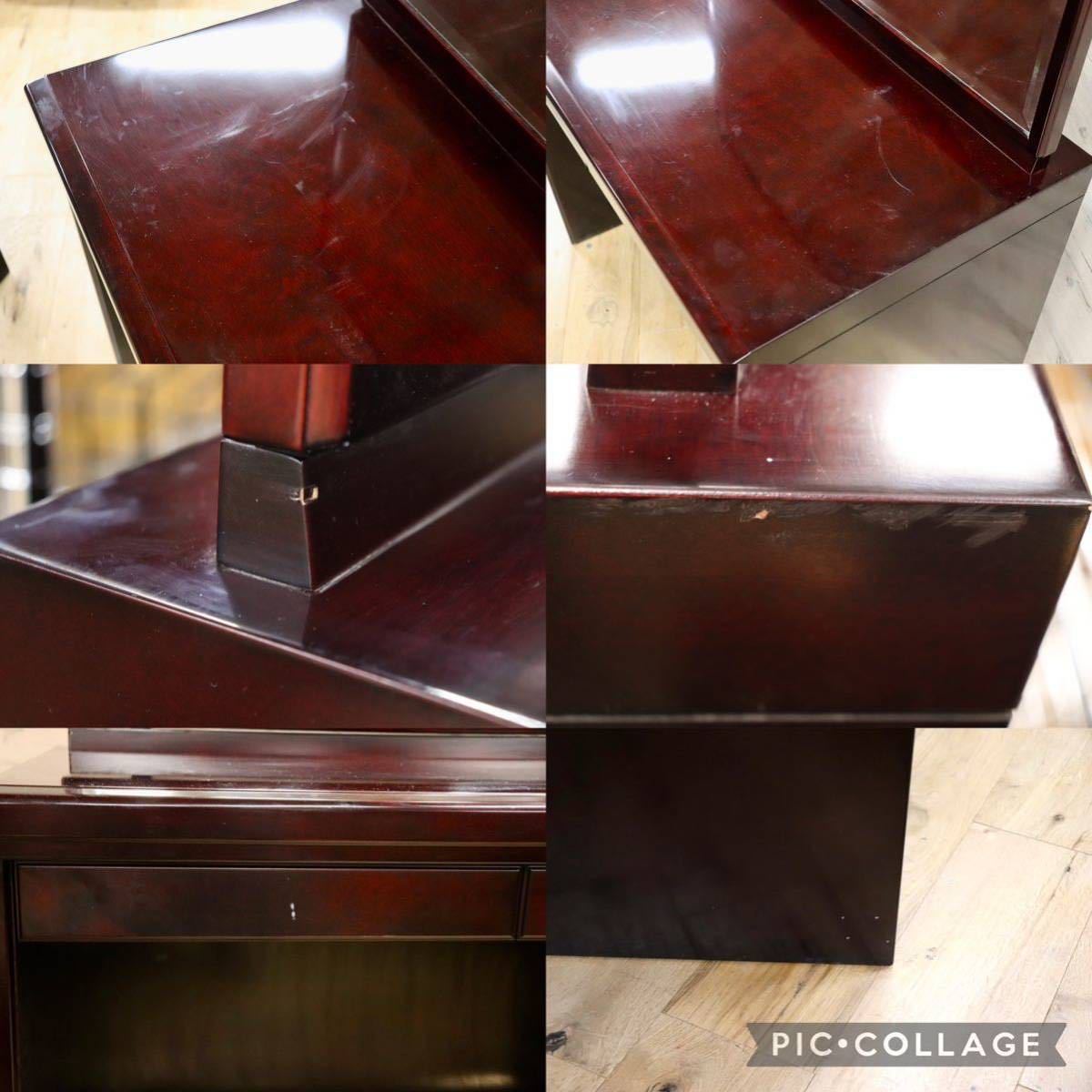 GMFH449○モリシゲ / MORISHIGE ローランド ドレッサー 化粧台 鏡台 樺材 アームレスチェア 椅子 ファブリック 定価約31万 在庫品