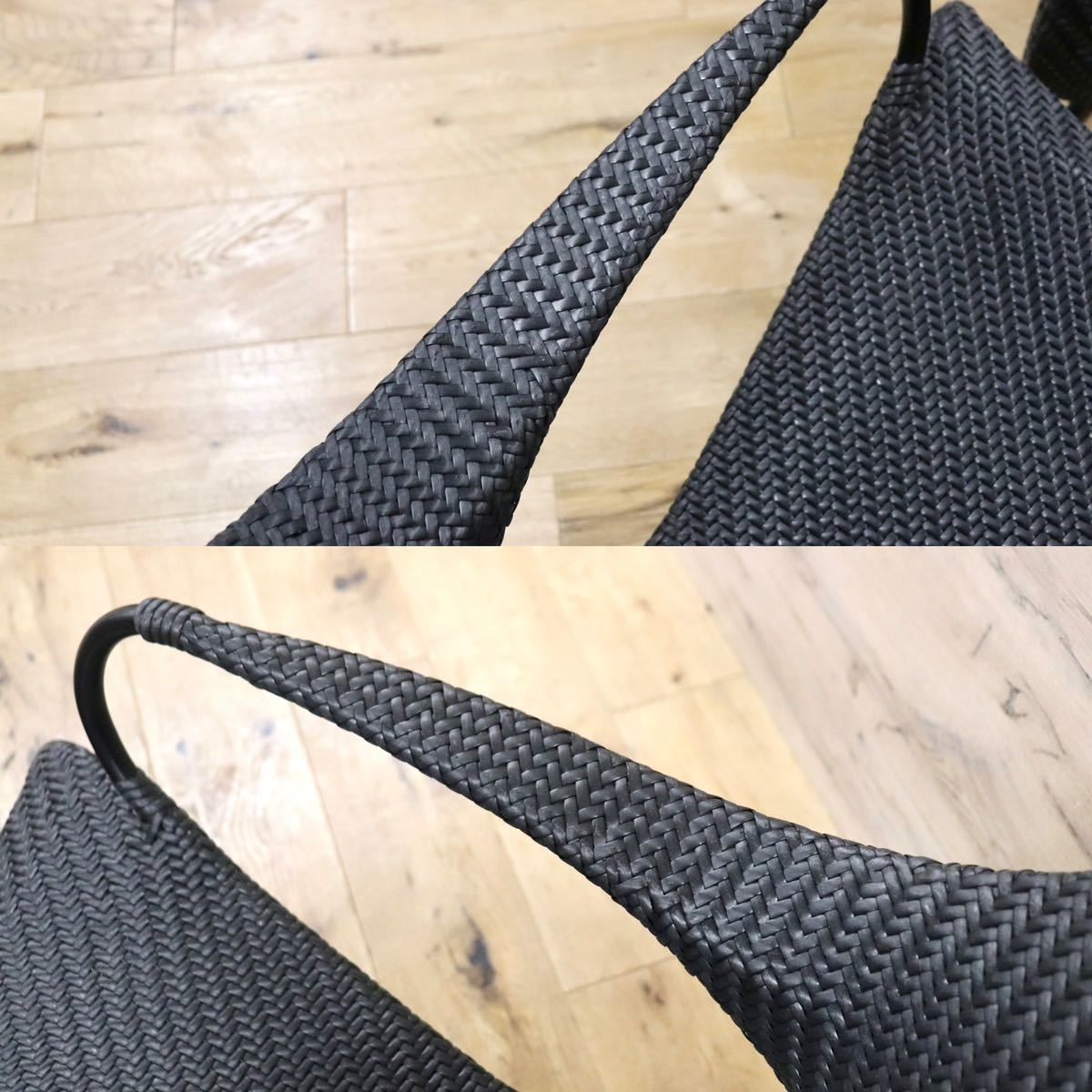 GMGK12○かねみつ漆器店 TRICERA ラウンジャー オットマン セット ガーデンチェア ラウンジチェア PE 定価23.6万 美品