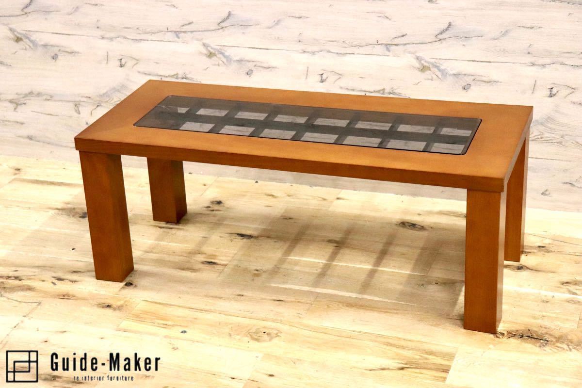 GMFN328○FUJI FURNITURE / 冨士ファニチア センターテーブル リビングテーブル ローテーブル ガラス 応接 モダン 国産家具