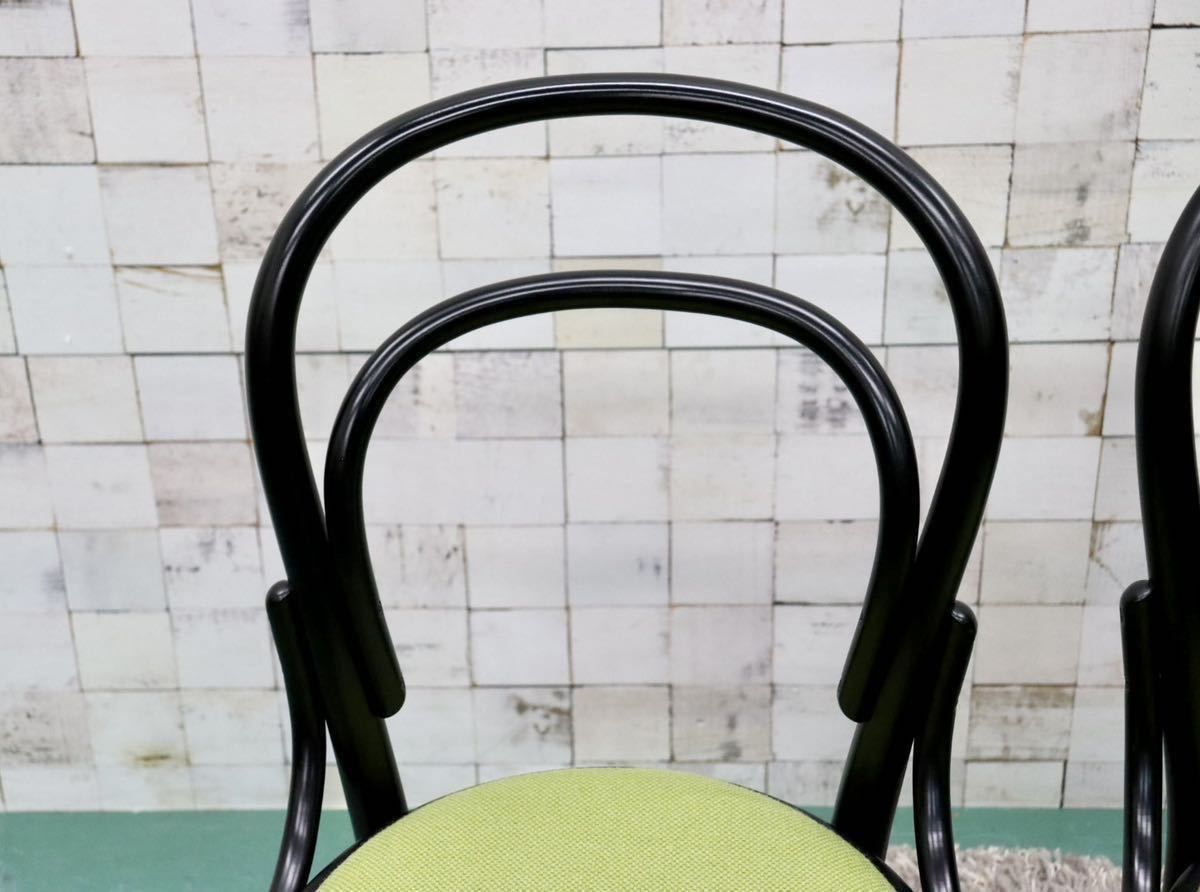 GMGF7○秋田木工 / AKIMOKU IDC大塚家具 ダイニングチェア アームレスチェア 食卓椅子 チェア 曲木 グリーン 2脚セット 定価約7.4万