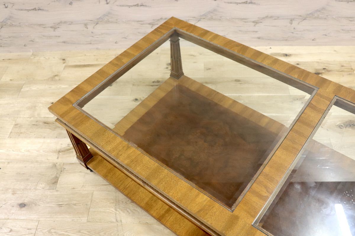 GMFS410○DREXEL HERITAGE / ドレクセルヘリテイジ センターテーブル ガラステーブル リビング 応接 テーブル 定価約60万