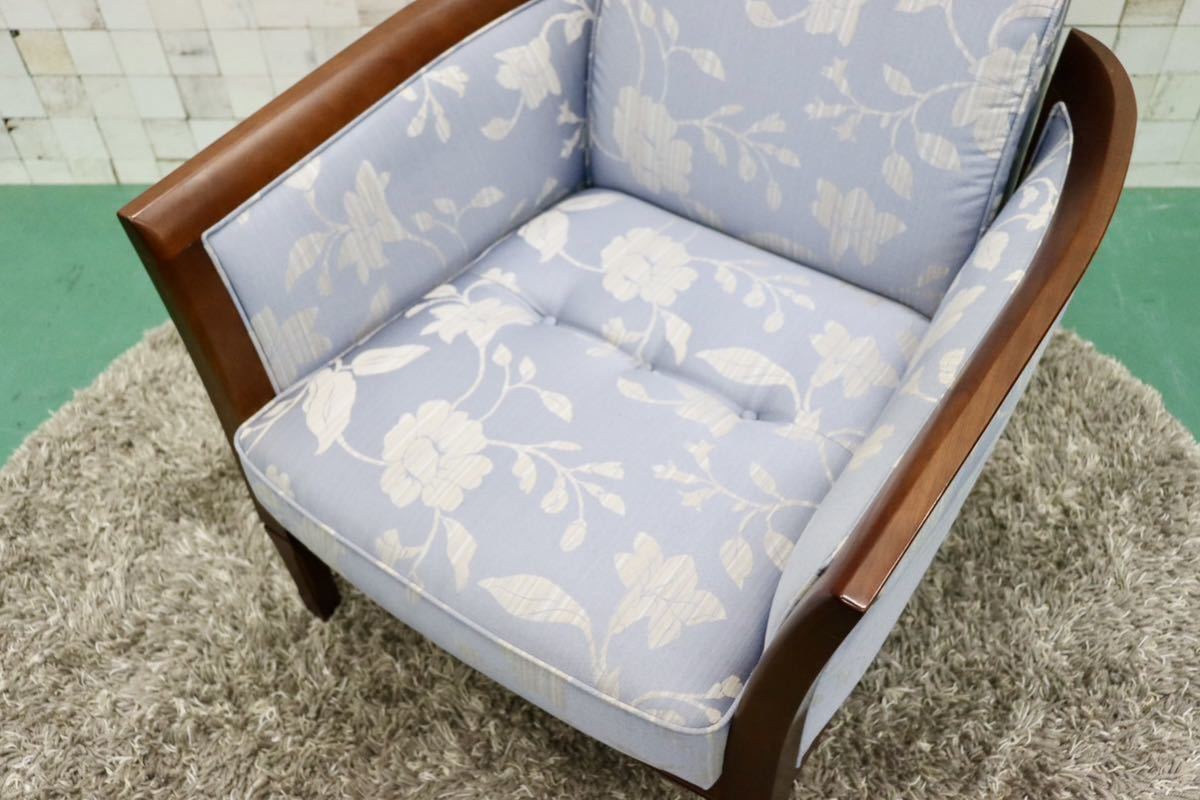 GMGS2○maruni / マルニ 地中海 1人掛けソファ シングルソファ リクライニングチェア 椅子 ファブリック 花柄 エレガント クラシック