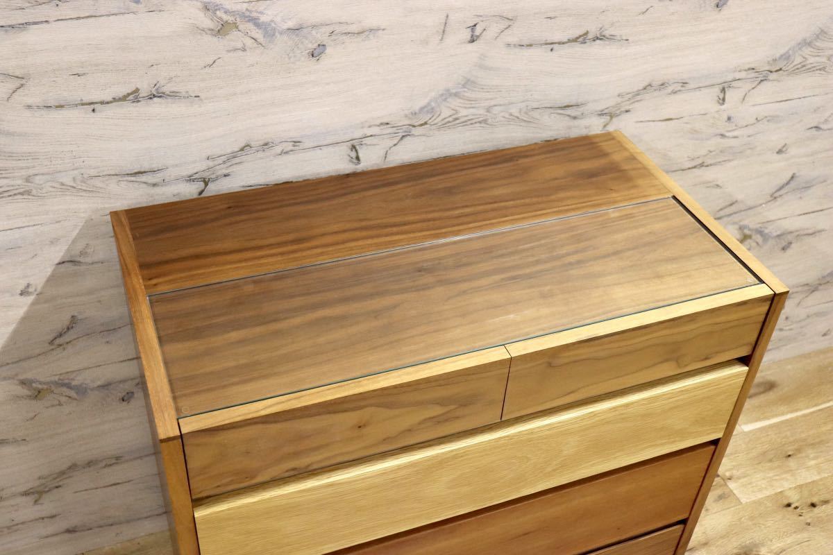 GMFS347○杉本家具 / SUGIMOTO Furniture シンシア 4段チェスト チェスト ウォールナット 楢 ブラックチェリー 定価約10.4万