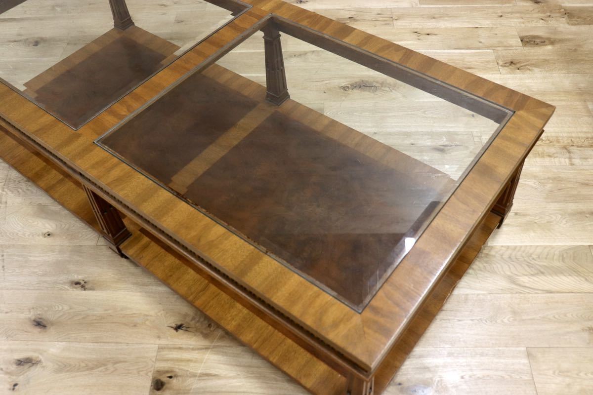 GMFS410○DREXEL HERITAGE / ドレクセルヘリテイジ センターテーブル ガラステーブル リビング 応接 テーブル 定価約60万