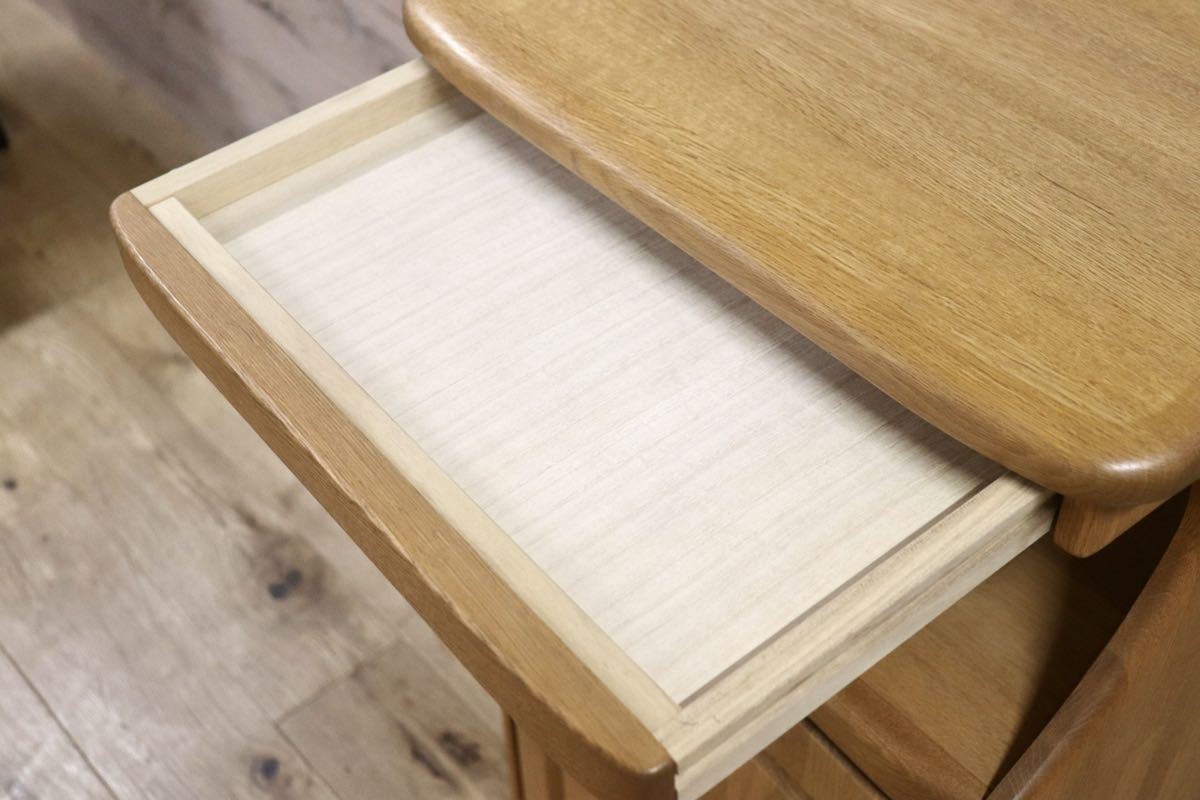 GMGK15○maruni / マルニ 電話台 FAX台 飾り台 オーク材 ナチュラル シンプル 美品