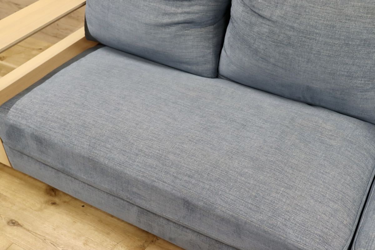 GMFN318○estic / エスティック formax フォルマックス WONDERⅡ 3人掛けソファ トリプルソファ 水色 定価約55万 美品