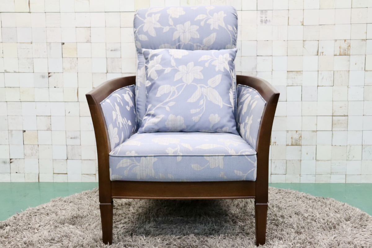 GMGS2○maruni / マルニ 地中海 1人掛けソファ シングルソファ リクライニングチェア 椅子 ファブリック 花柄 エレガント クラシック