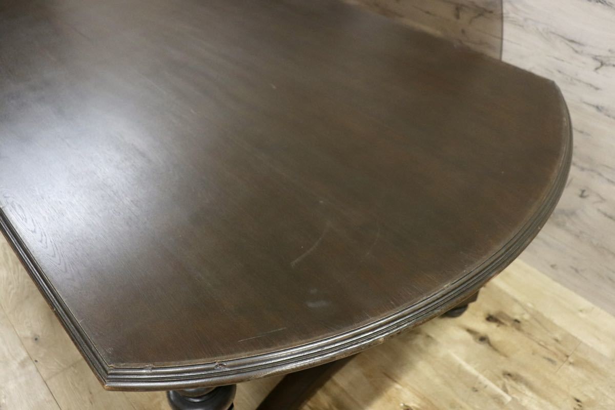 GMFS412○神戸家具 洋家具 ダイニングテーブル 食卓テーブル 楢材 無垢 クラシック ヴィンテージ 作業台 店舗什器