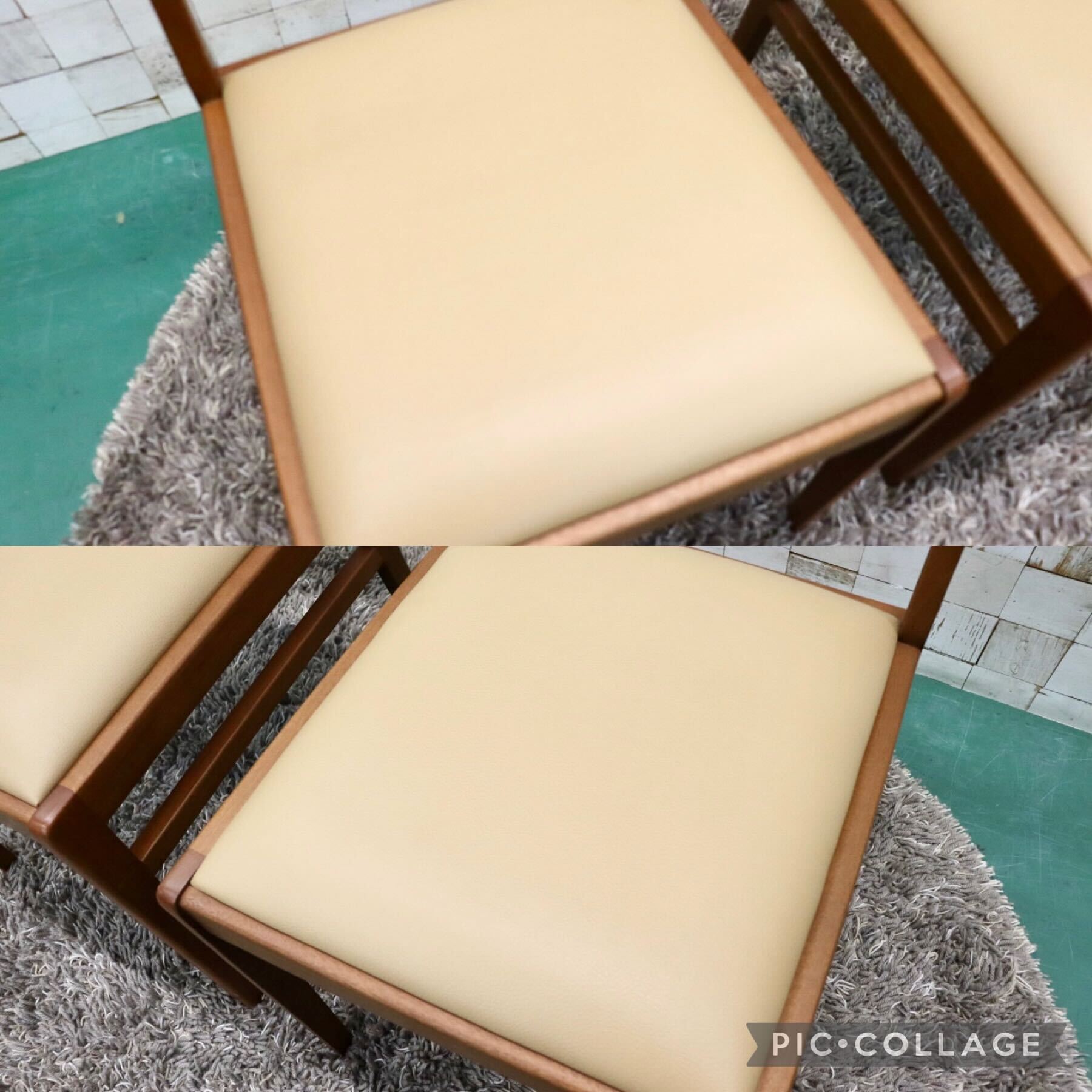 GMFF98A○朝日木材加工 BOSCO ボスコ ダイニングチェア アームレスチェア 椅子 2脚セット ニヤトー材 合皮 ベージュ ACTUS 北欧スタイル