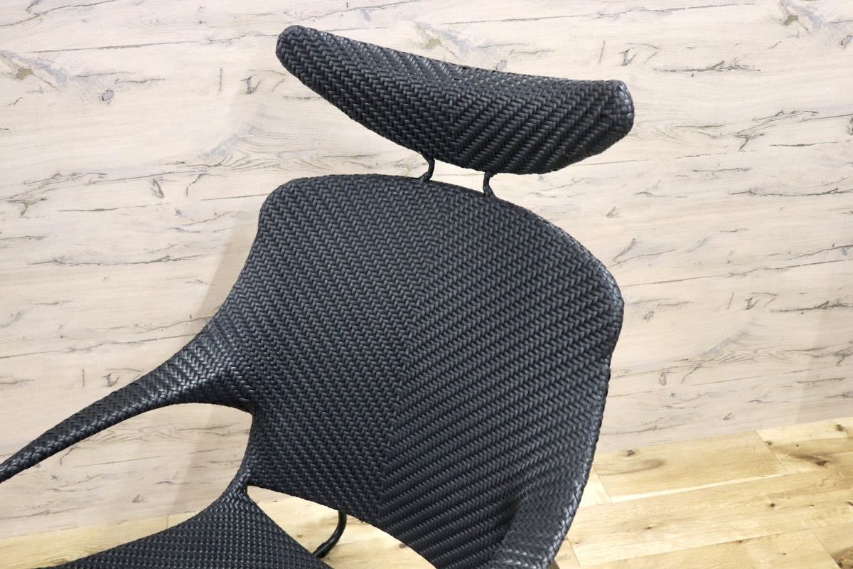 GMGK12○かねみつ漆器店 TRICERA ラウンジャー オットマン セット ガーデンチェア ラウンジチェア PE 定価23.6万 美品