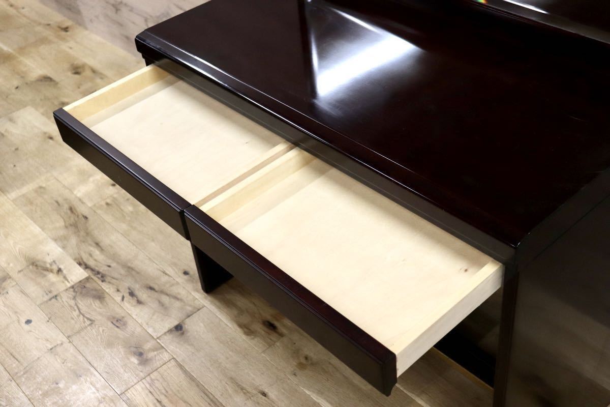 GMFH449○モリシゲ / MORISHIGE ローランド ドレッサー 化粧台 鏡台 樺材 アームレスチェア 椅子 ファブリック 定価約31万 在庫品