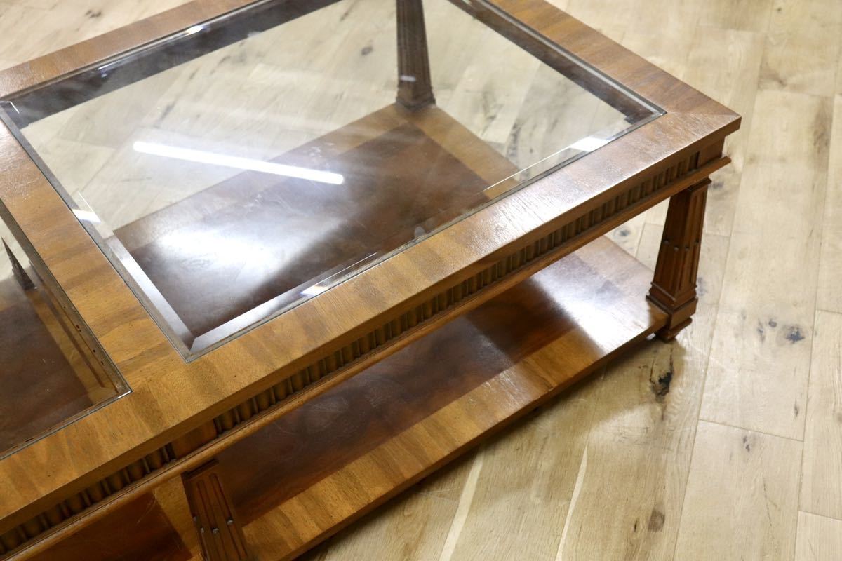 GMFS410○DREXEL HERITAGE / ドレクセルヘリテイジ センターテーブル ガラステーブル リビング 応接 テーブル 定価約60万