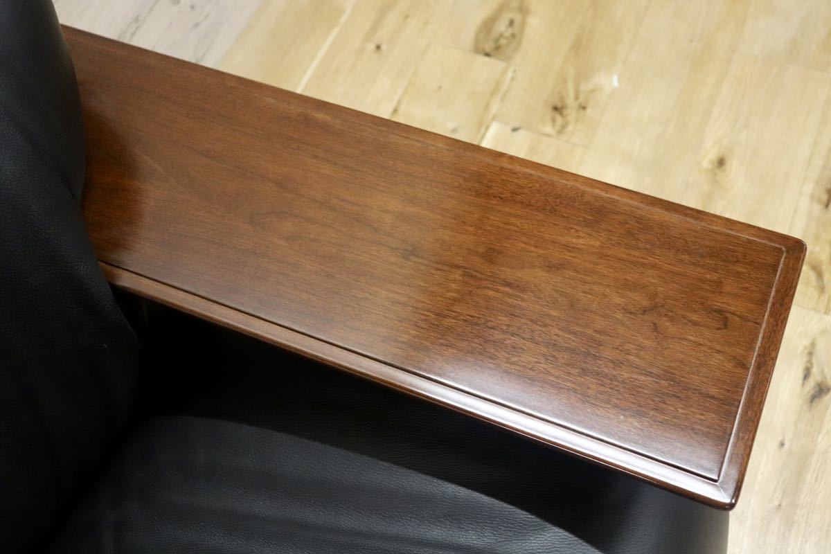 GMGN27B○MORISHIGE / モリシゲ Gアーク 1人掛けソファ シングルソファ 黒 本革 IDC大塚家具 定価約32万 展示品