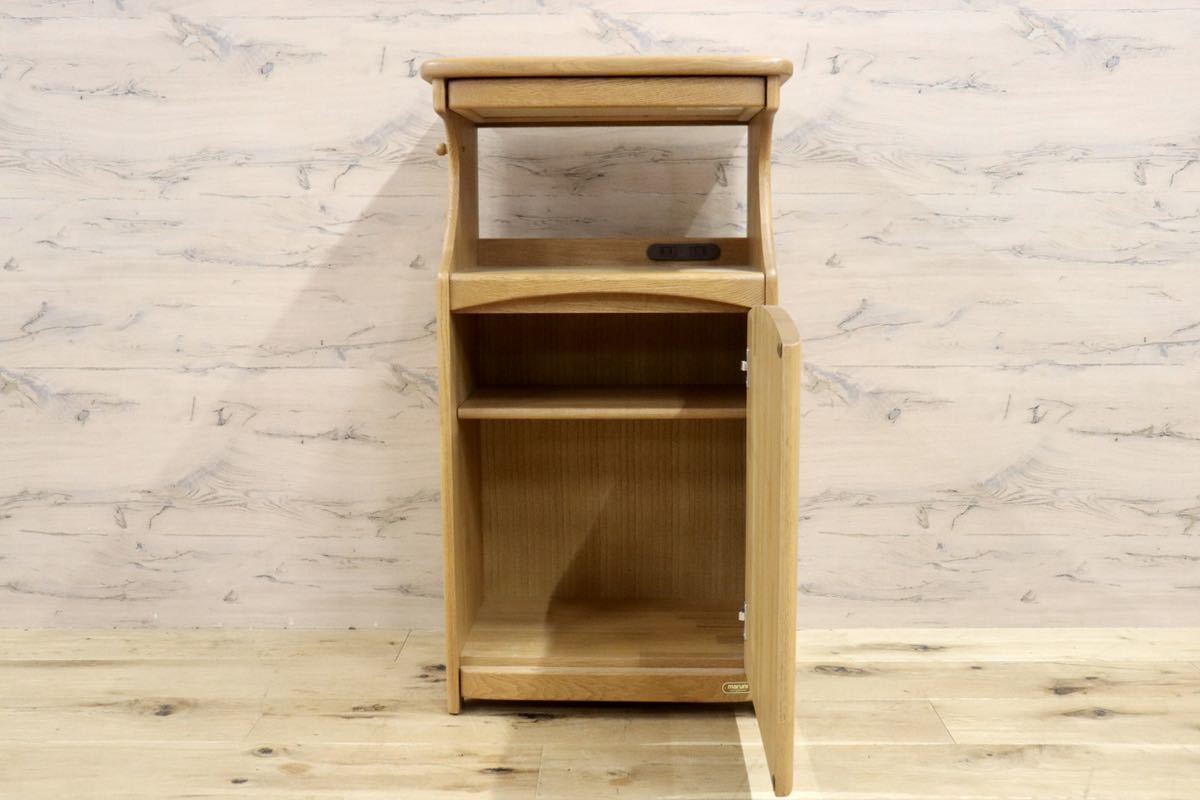 GMGK15○maruni / マルニ 電話台 FAX台 飾り台 オーク材 ナチュラル シンプル 美品