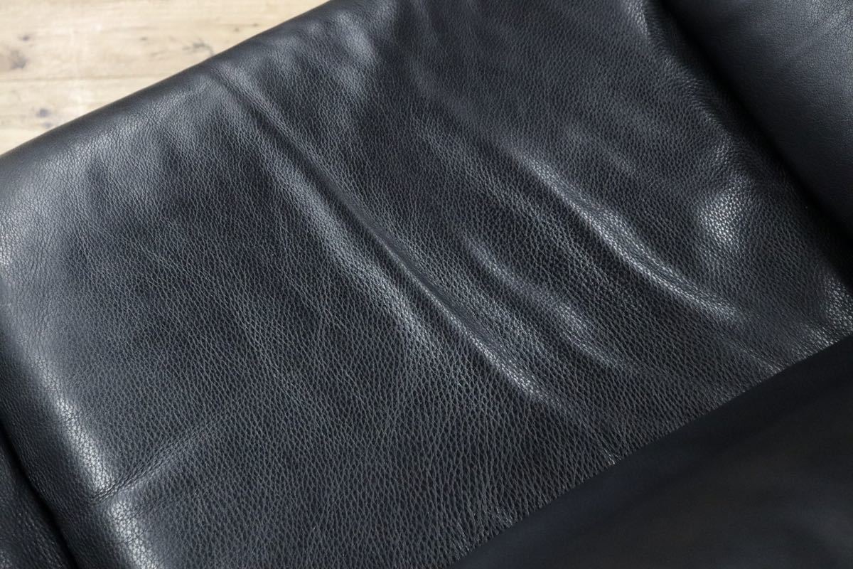 GMGN17○NICOLETTI / ニコレッティ Dream 2.5人掛けソファ ラブソファ 黒 本革 イタリア モダン 高級家具 定価約63万 美品