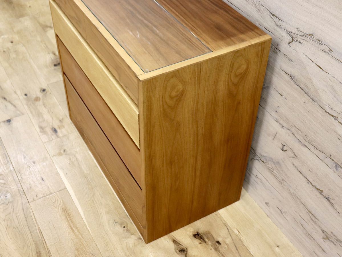 GMFS347○杉本家具 / SUGIMOTO Furniture シンシア 4段チェスト チェスト ウォールナット 楢 ブラックチェリー 定価約10.4万