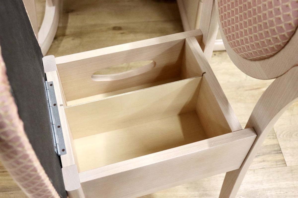 GMFN325○インテリア丸萬 Poem ポエム 三面鏡ドレッサー ドレッサー 鏡台 化粧台 ブナ材 スツール 定価約10万